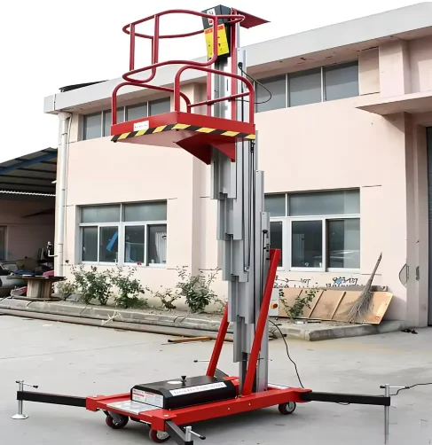 Customized Aluminum Mast Lift With 360° Rotating Basket For Precise Positioning Tasks