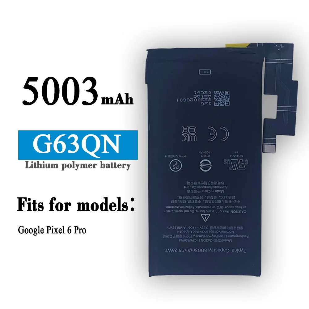 Original 5003mAh G63QN Battery For HTC Google Pixel 6 Pro Li-ion Polymer Battery Original Core