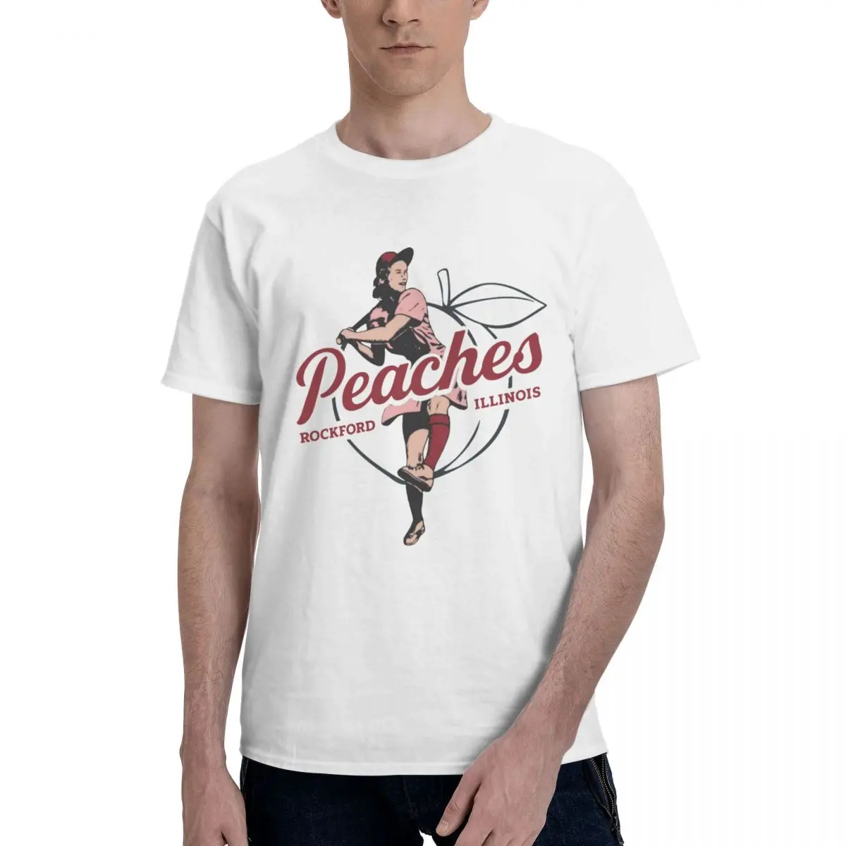 A League Of Their Own Rockford Peaches Baseball T Shirts Graphic Y2K Unique Crewneck T-Shirts For Men Women Tops