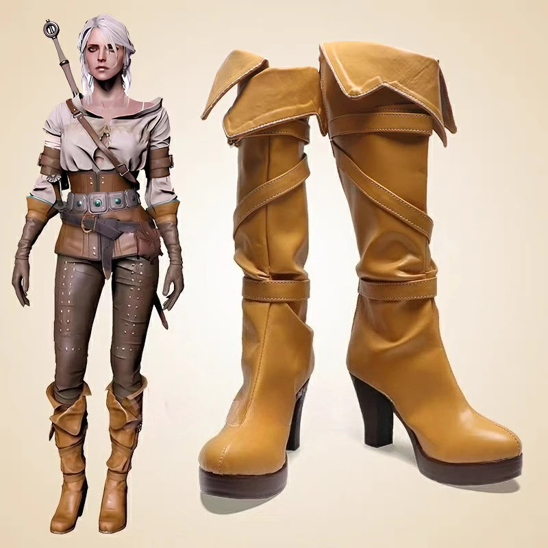 Game Cirilla Fiona Elen Riannon Ciri Custom Made Cosplay Boots Shoes
