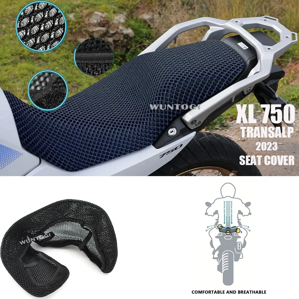 For Honda XL 750 XL750 Transalp 2023 Seat Cover Seat Protect Cushion 3D Airflow Seat Cover Transalp 750XL Motorcycle Seat Cover