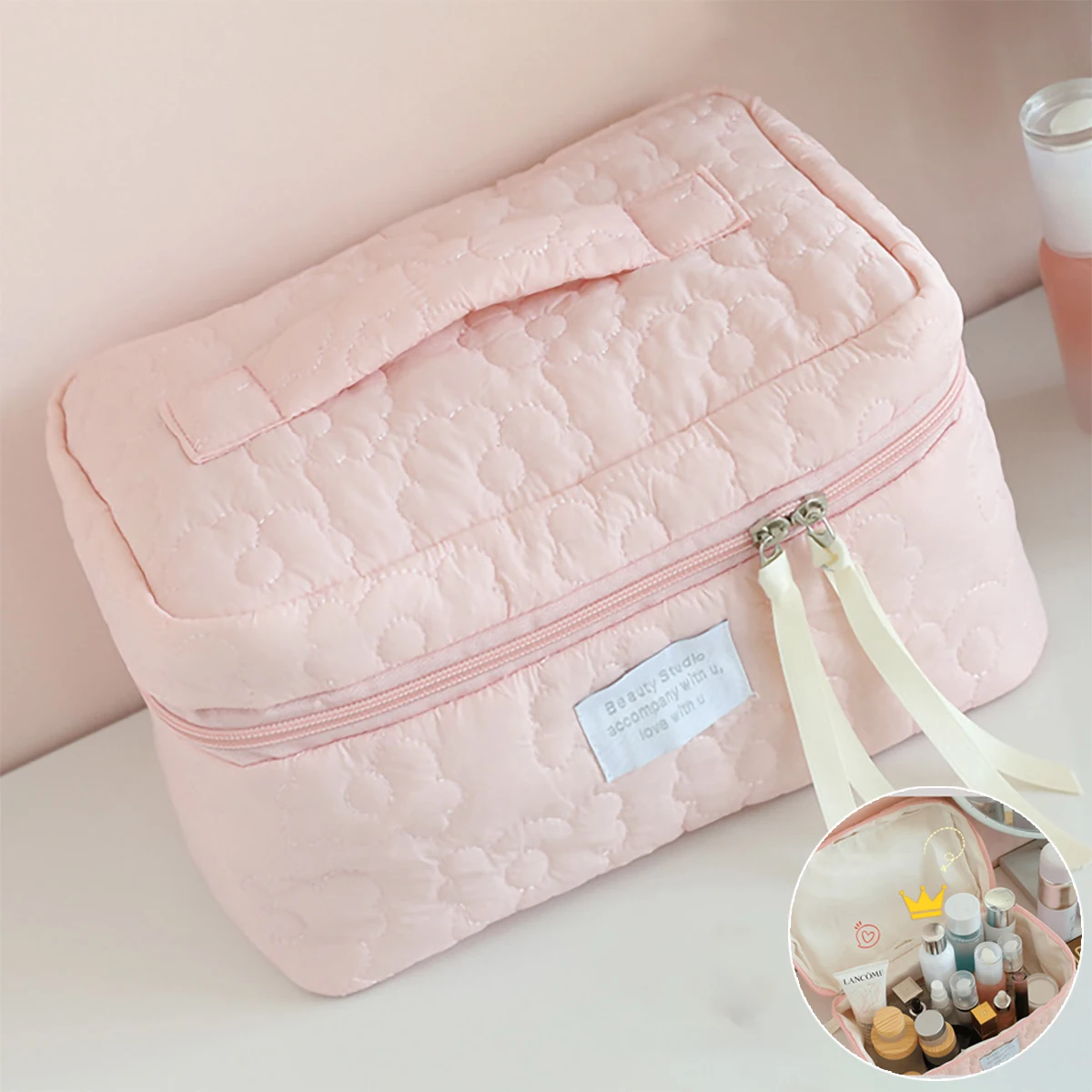 Ins Style Candy Color Makeup Bag New Light Luxury Women\'s Bag Lipstick Pack Portable Travel Cosmetic Storage Toiletry Bag