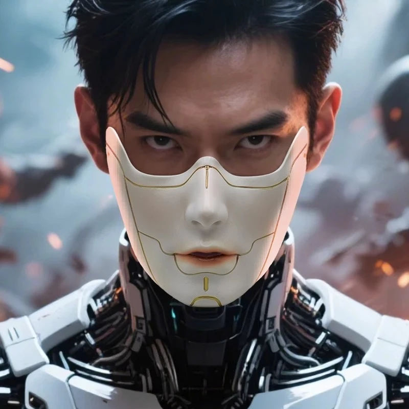 Интернет-маска знаменитости на половину лица, механический мужской оригинальный комический шоу, размерная пустошка, панк-фотография, реквизит для наряда