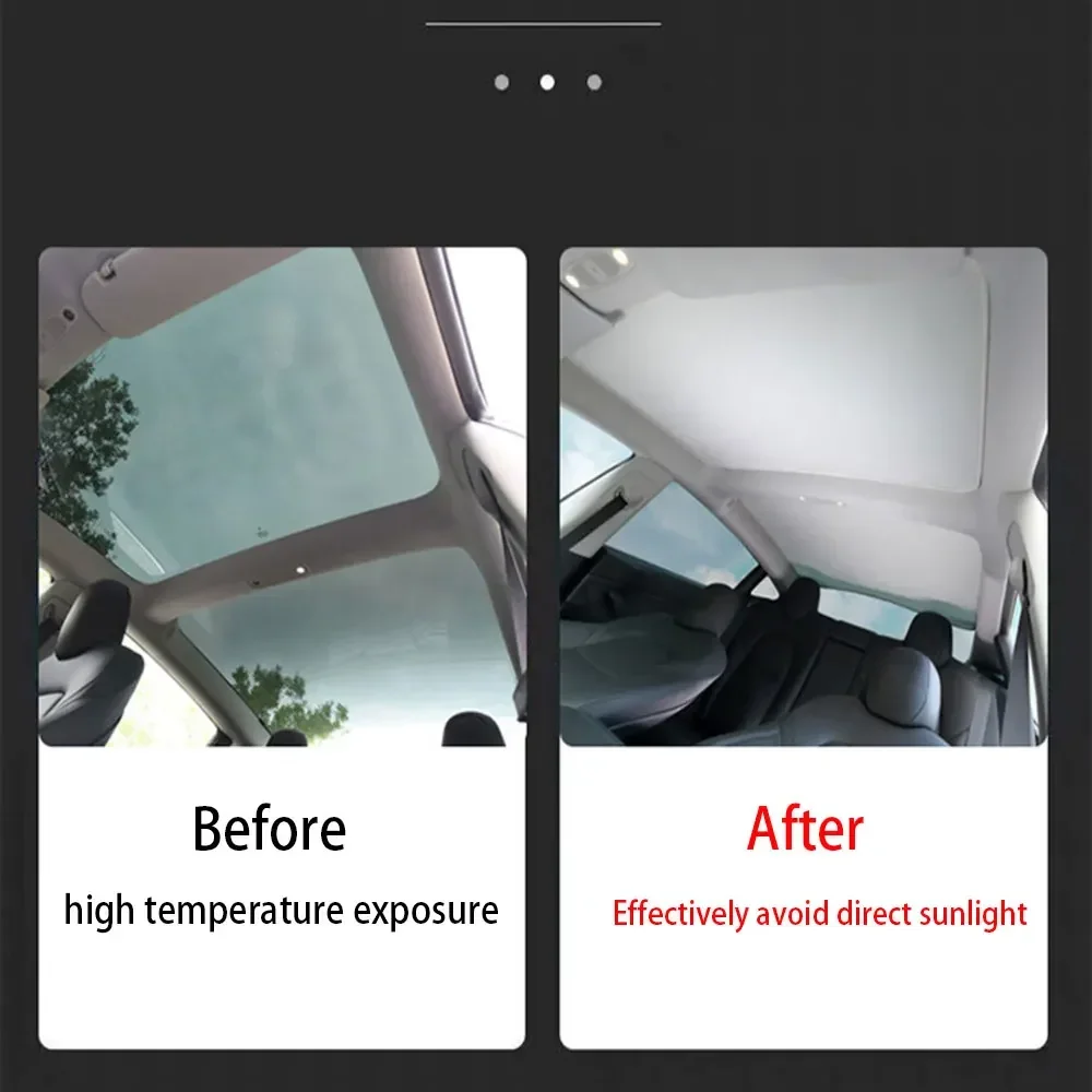 Front Rear Sunroof Windshield Skylight For Tesla Model 3 Y Split Upgrade Buckle Sun Shades Glass Roof Sunshade Sun Shades Glass