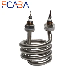 FCABA Spiral Stainless Steel Immersion Heater Iron Head Distilled Water Heating Element 220V 380V