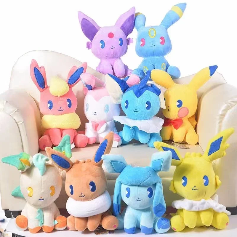 Pokemon Pikachu Plush Toys Eevee Evolution Sylveon Flareon Jolteon Umbreon Vaporeon Pikachu Stuffed Animal  Dolls Kids Baby Gift