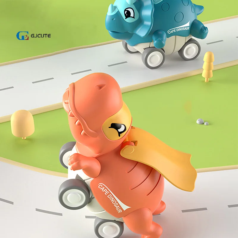 

1 Piece Cute Dino Design Pressing Sliding Racing Mini Car Toy Tyrannosaurus Model For Kids Toddler Dinosaur Inertial Car Toys