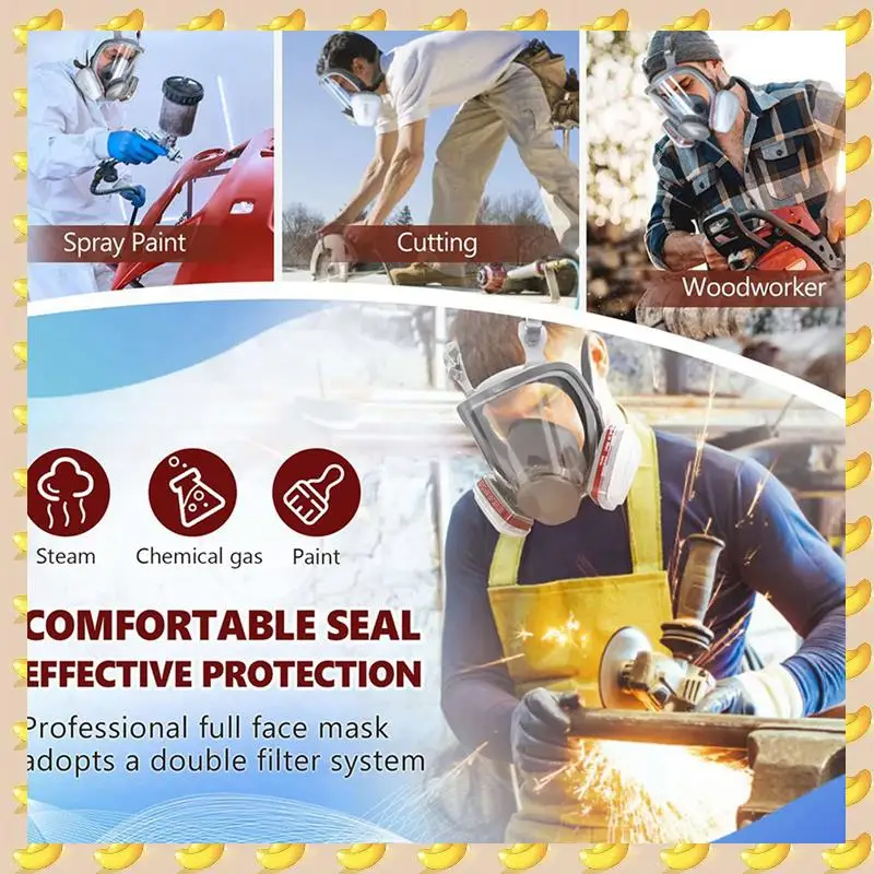 

A45U 2X полная маска пыленепроницаемый полный респиратор ядерная маска с фильтрами защитная пылезащитная маска для защиты от покраски