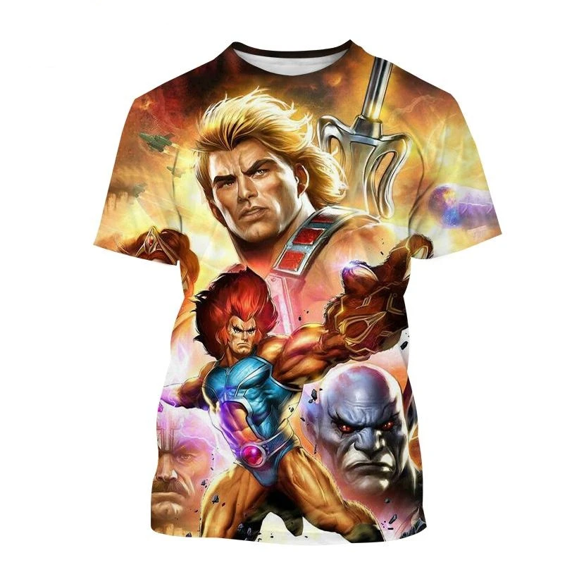 2024 New Masters of the Universe He-Man 3D T-shirt Fashion Men\'s Personality Cool Anime Creative Short Sleeve Kids Funny Tees