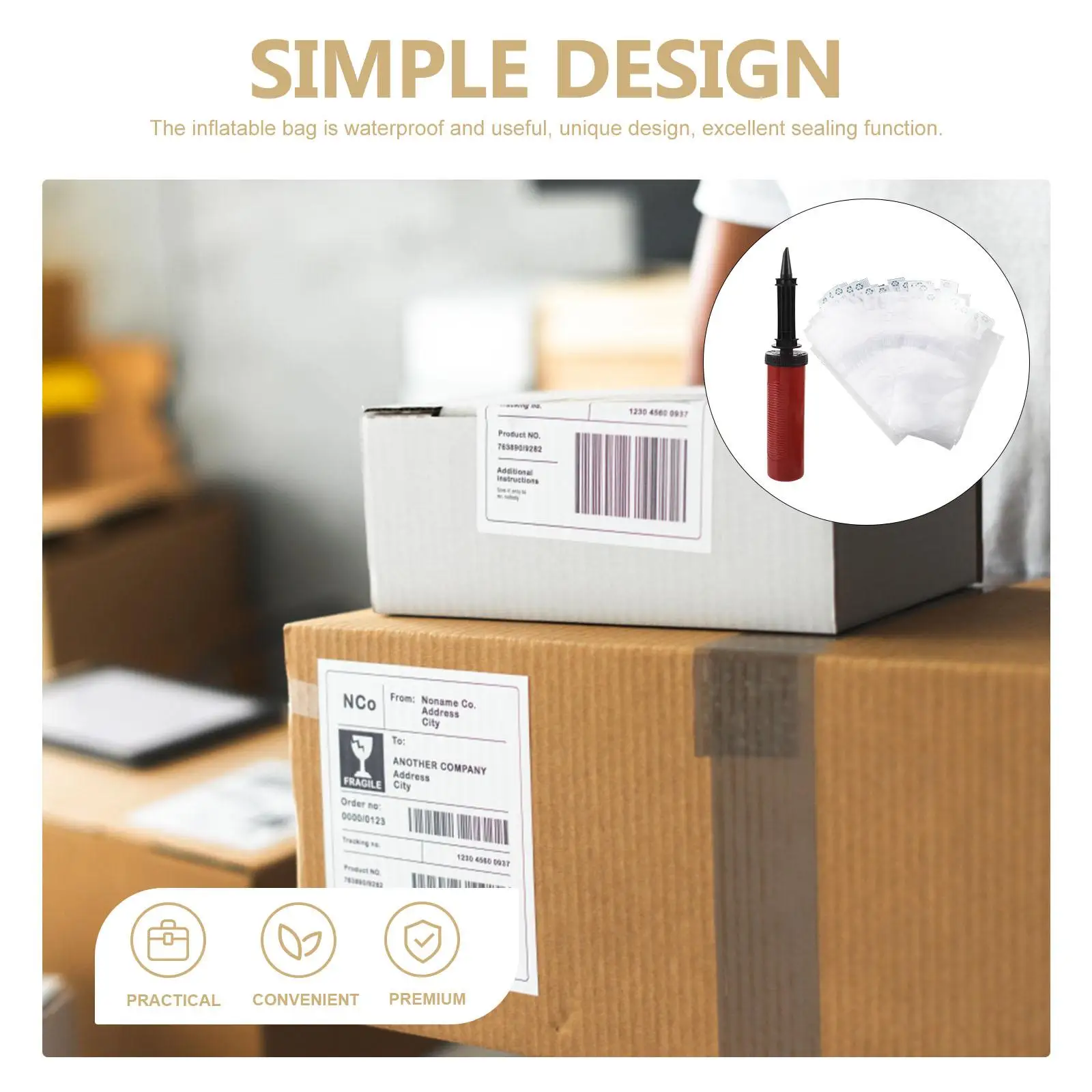 50pcs Buffer 10x20cm Inflatable Air Pillows Packaging Random Color Waterproof Wear Resistant Anti Crash PE Film