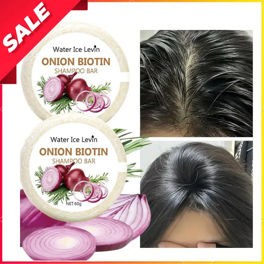 

Onion and Biotin Shampoo Soap - 60g, Suitable for All Hair Types, Moisturizing and Smoothing, Rich in Rosemary Extract