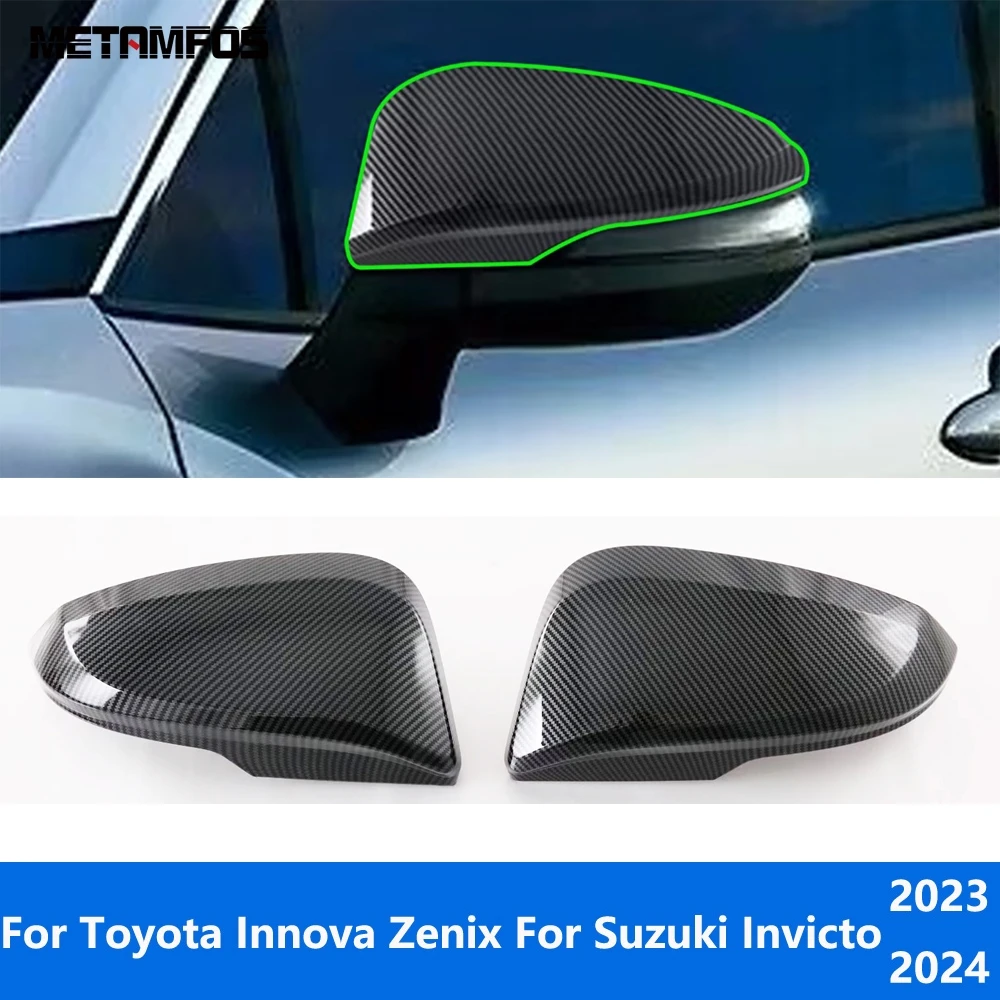 For Toyota Innova Zenix For Suzuki Invicto 2023 2024 Chrome Rearview Side Door Mirror Cover Trim Protection Cap Car Accessories