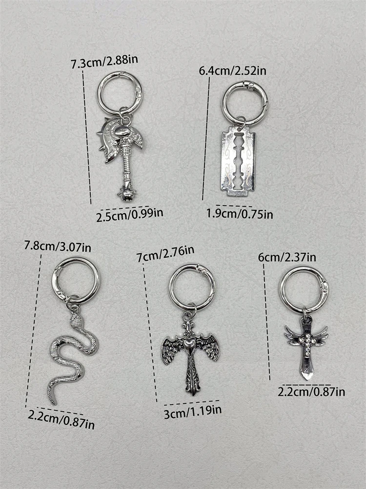 2PCS Punk Style Bling Cross Shoe Pendants Decorations Silvery