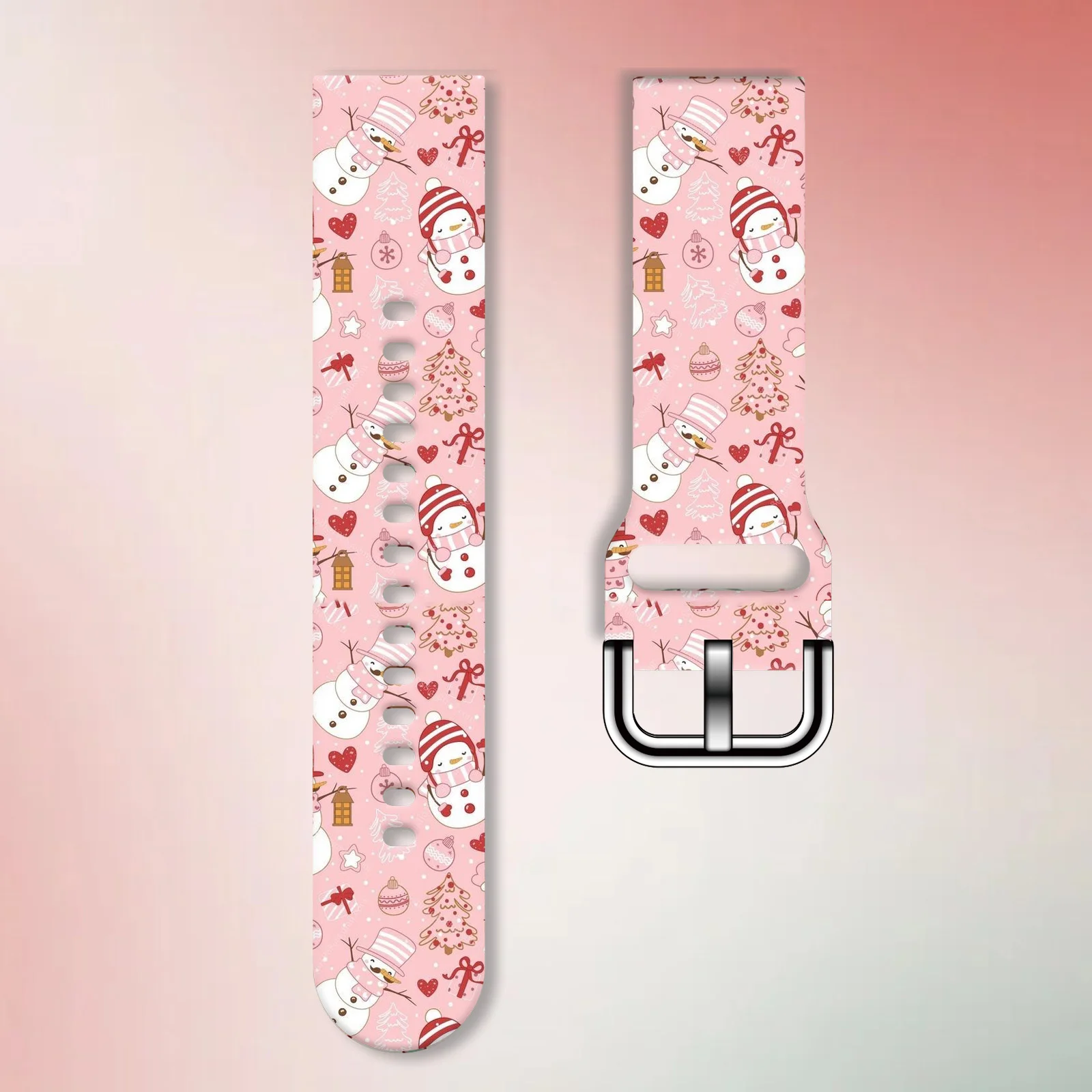 

20MM Sweet Christmas Printed Strap for Samsung Galaxy Watch 7/6/5 40mm 44mm Band Replaceable Bracelet for Xiaomi Huawei Watch