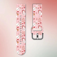 20MM Sweet Christmas Printed Strap for Samsung Galaxy Watch 7/6/5 40mm 44mm Band Replaceable Bracelet for Xiaomi Huawei Watch