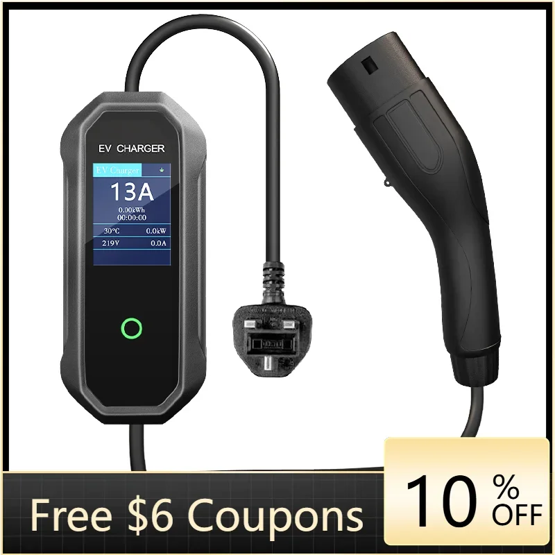 

Portable EV Charger Type 2 7KW 16A CEE Plug Type1/Type2 Interface Charging Station with Carry Bag
