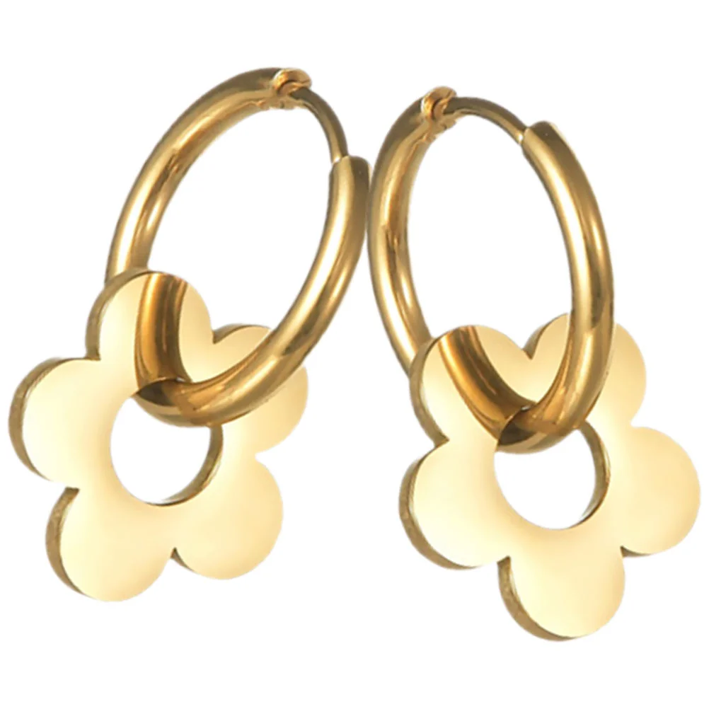 

Flower Earrings Locket Drop Pour Stainless Steel Classy for Women of The Lid