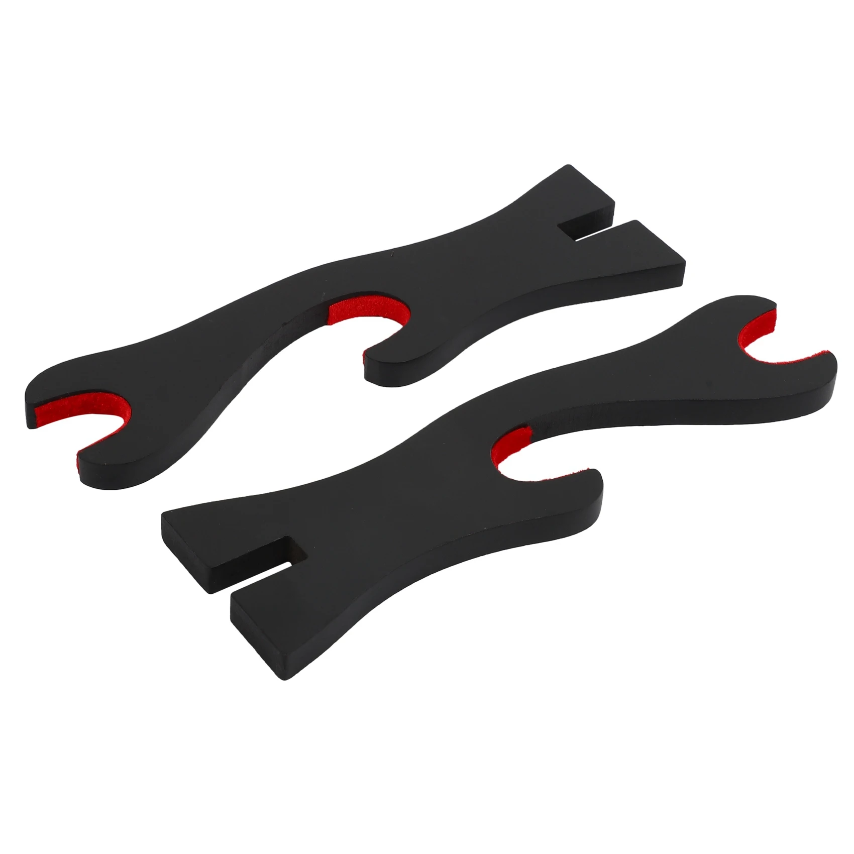 AFOURT-2X 2 Tier Katana Samurai Sword Holder Black Bracket Hanger Red Cotton Display Stand