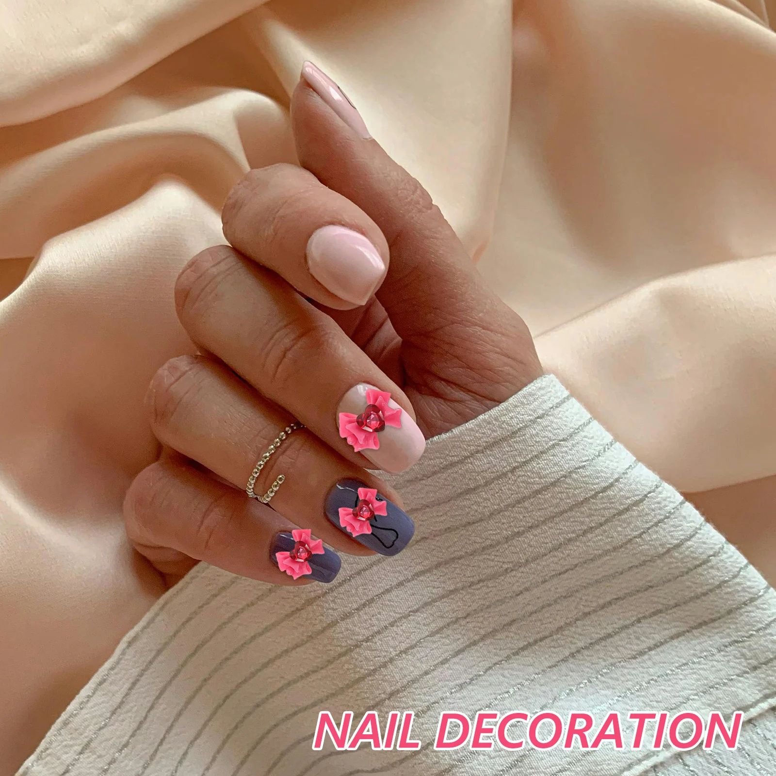 

40Pcs Rhinestone Bow Nail Charm DIY Nail Art Decorations Shiny Manicure Jewelry Accessories Rhinestones for Nails