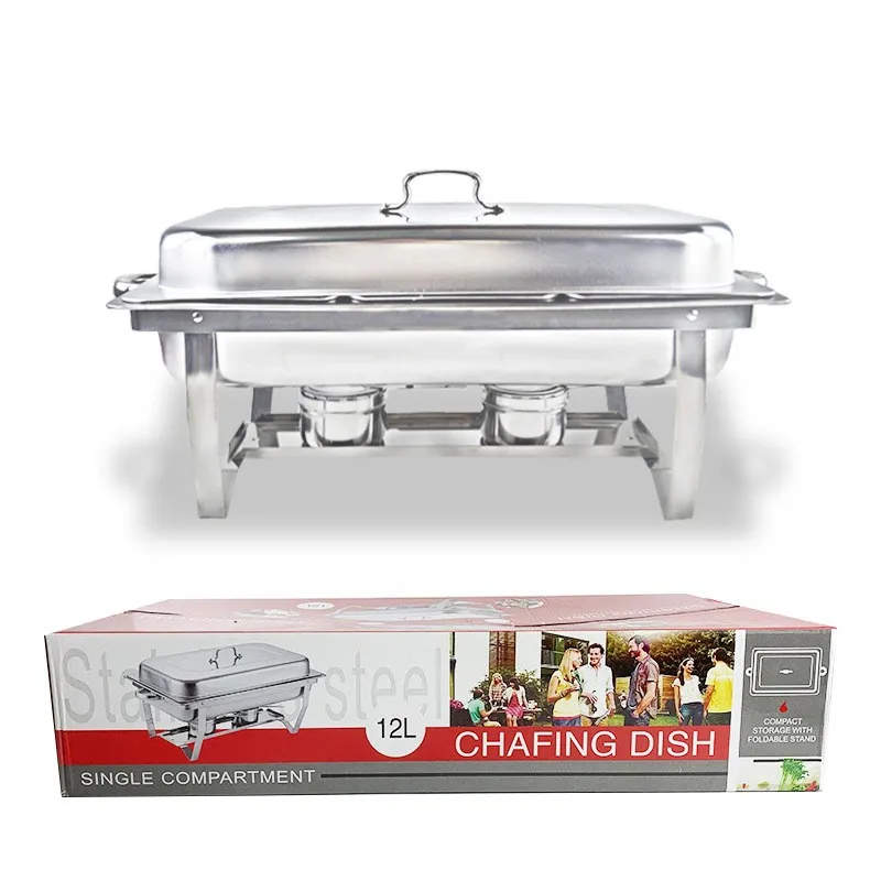 Stainless Steel Folding Buffet Stove Electric Heating Constant Temperature Four Compartment Catering Food Warmer
