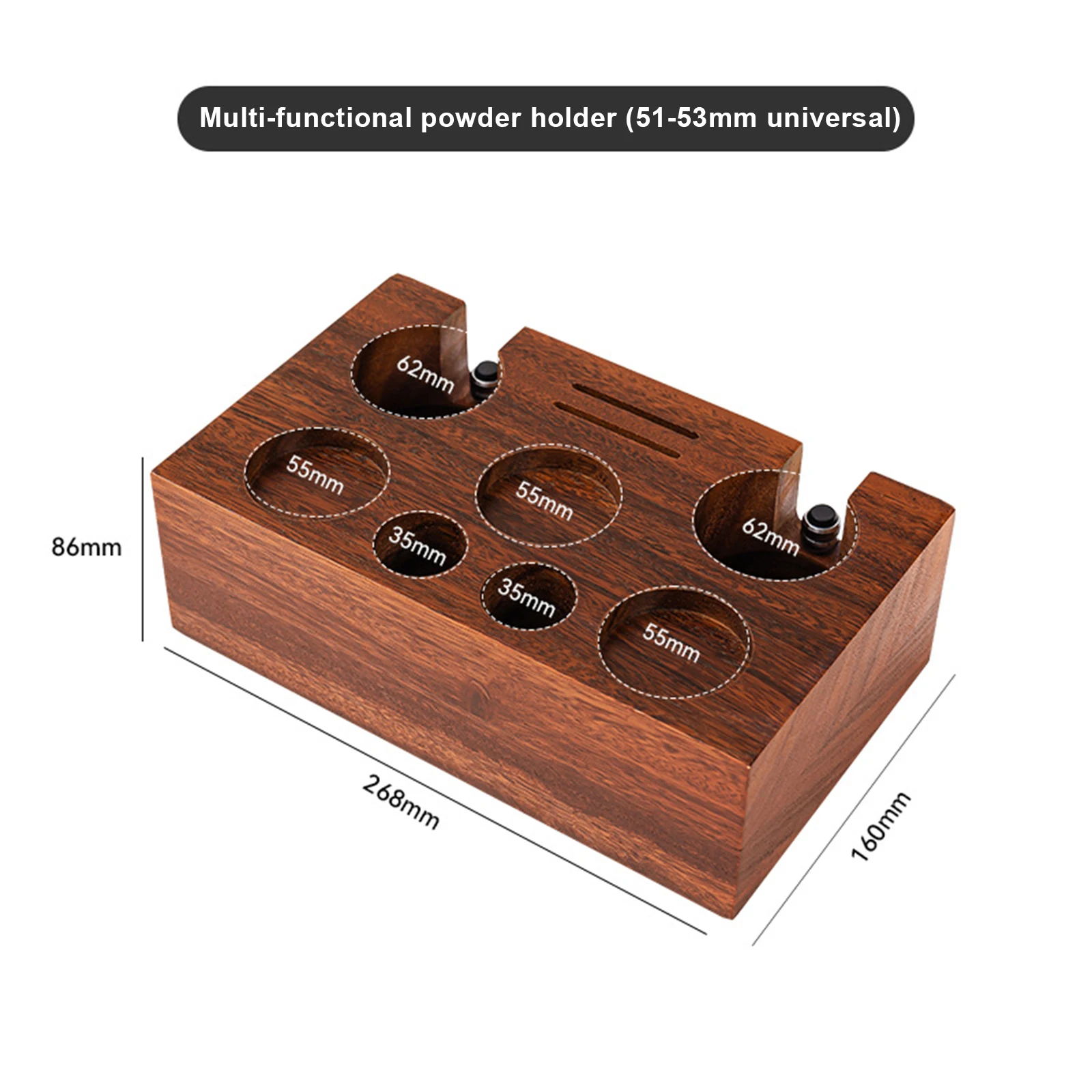51-54mm Coffee Tamper Station Universal Powder Press Holder Coffee Machine Powder Hammer Solid Wood Coffee Handle Organizer