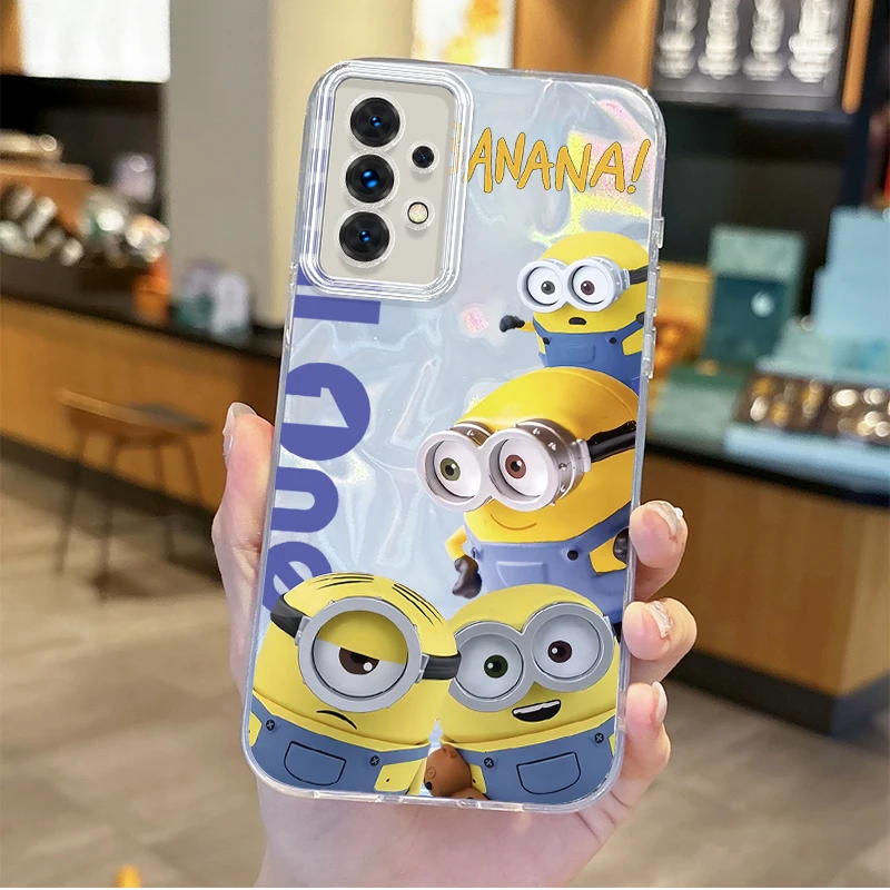 Cartoon M-Minions Phone Case for Samsung Galaxy S24 S23 S22 S21 Plus Ultra A73 A72 A71 A55 A54 A53 Shockproof Phone Back Covers