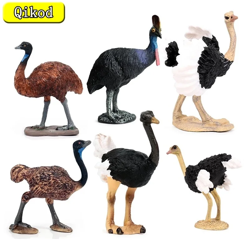 New Simulation Wild PVC Animal Ostrich Cub Model Action Figures Collection Miniature Cognition Educational Toy for children Gift