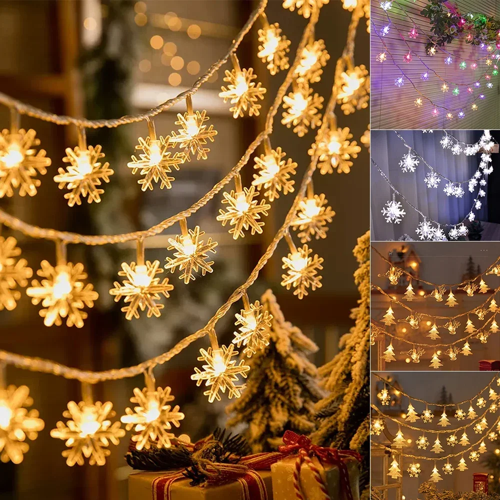 2024 Weihnachten führte Lichterketten im Freien Stern kette Lichter Girlande Lichter Glühbirne