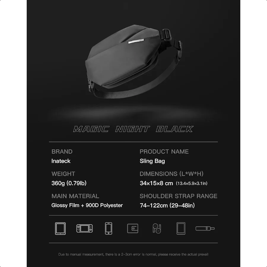 Sling Bag X Multipocket Crossbody Shoulder Chest Bag with Adjustable Shoulder Strap Waterresistant Waist Fanny Pack for Men Wom