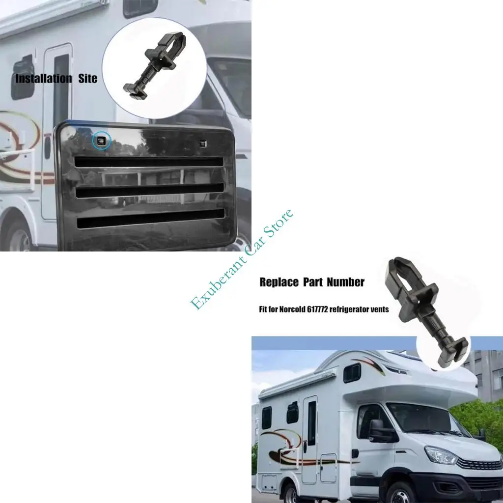 

H3CE RVs Fridge Vent Cover Fasteners Secure Locking Mechanism Easy On Design Plastic Material for Family Camping