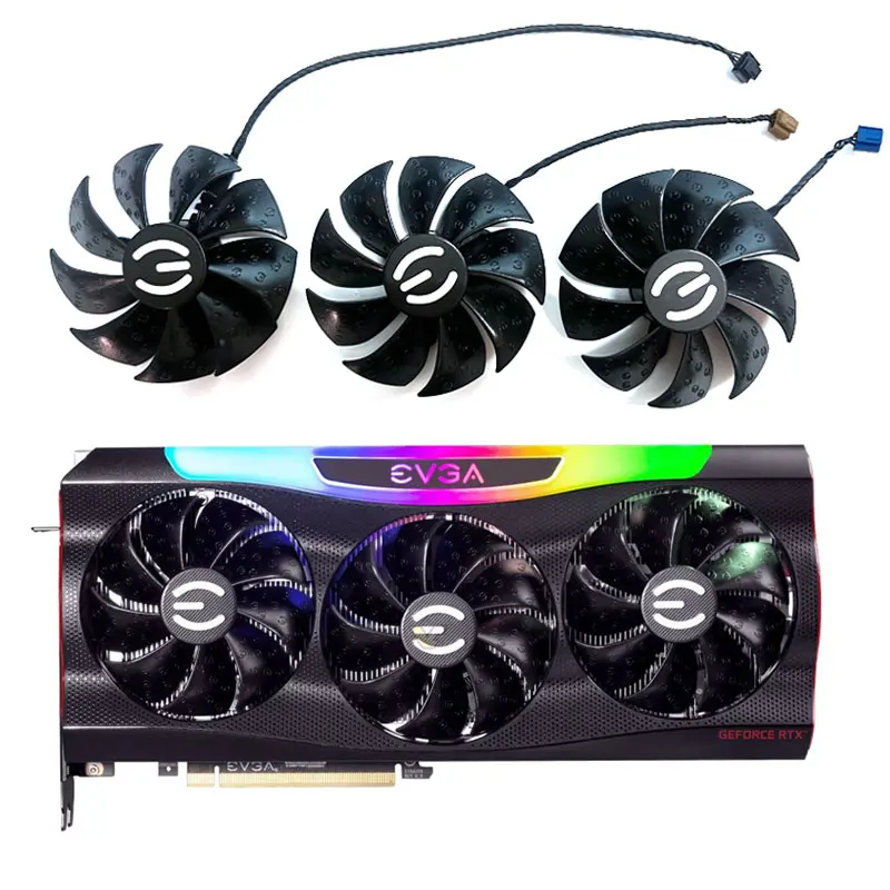 86MM New For EVGA GeForce RTX3070 3070ti 3080 3080ti 3090 3090ti FTW3 BLACK Graphics Card Replacement Fan PLD09220S12H