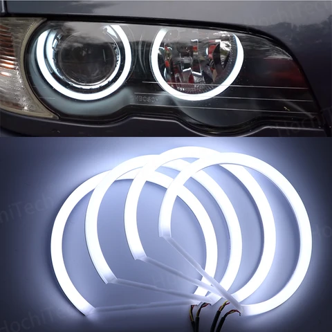 White Halo Anjo Demônio Olhos Kit, Farol LED, Luz para BMW Série 3 E46 Sedan Touring Wagon Coupe Compact 1998-2005