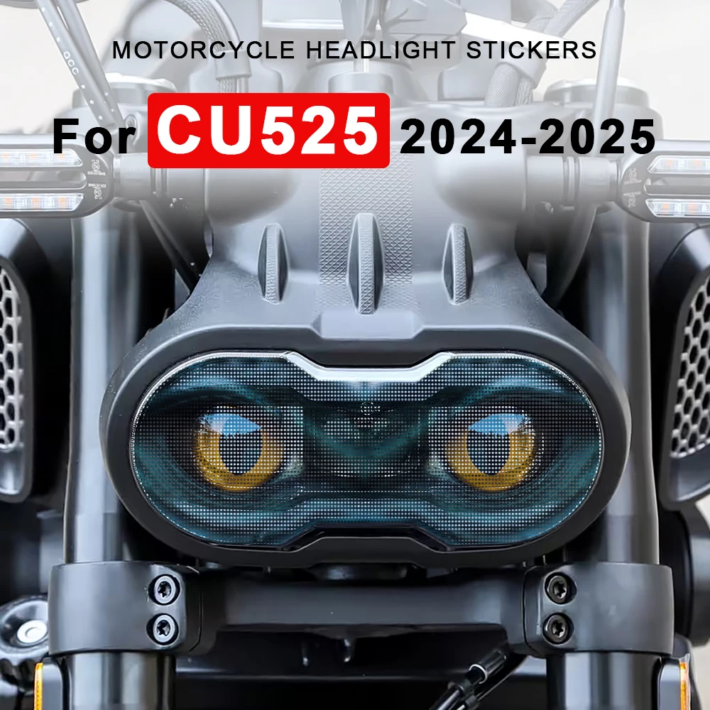 

Motorcycle Headlight Protective Stickers For Voge CU525 CU 525 CU-525 2024 2025 Front Headlamp Decals Modification Accessories