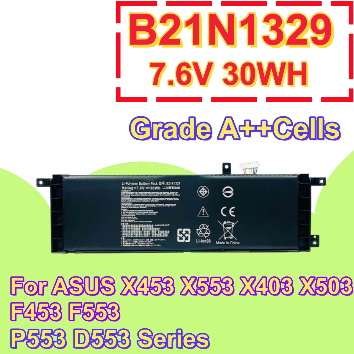High Quality B21N1329 Laptop Battery For ASUS X403MA X453M X453MA X453SA X503M X553M X553MA X553SA F453MA F553MA D553M P553MA