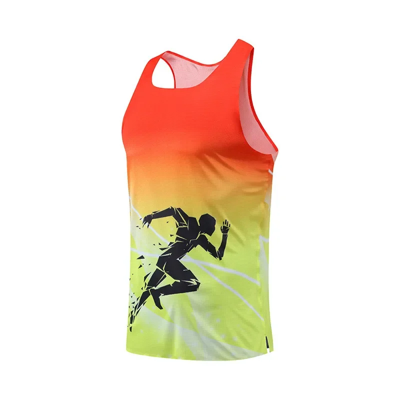 

Men Women Running Fitness Tank Top Fashion Quick Dry Breathable Gym T-shirt Outdoor Track Field Marathon Sports Vest Summer Tees
