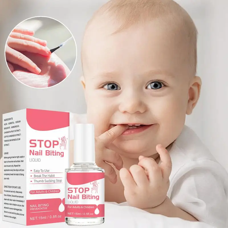 15ml Liquido per fermare le unghie 0,5fl oz Anti morso Smalto per unghie Anti morso per le unghie Per la cura dei bambini Per tutte le età Smettere di succhiare il pollice