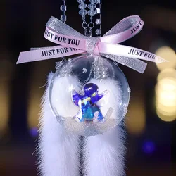 Crystal Angel Ball Pendant Glass Angel Car Auto Fashion Interior Rhinestone Bling Ornament Home Wedding Hanging Decor