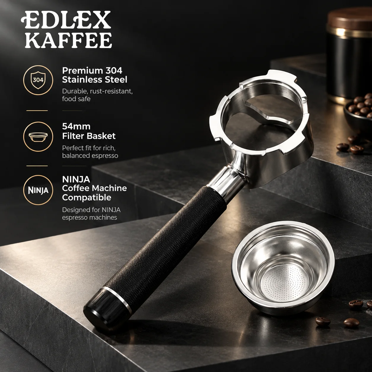 Ninja Coffee Espresso Machine Bottomless Portafilter For ES501/601/655/701 With Filter Basket Ninja Coffee Accessories