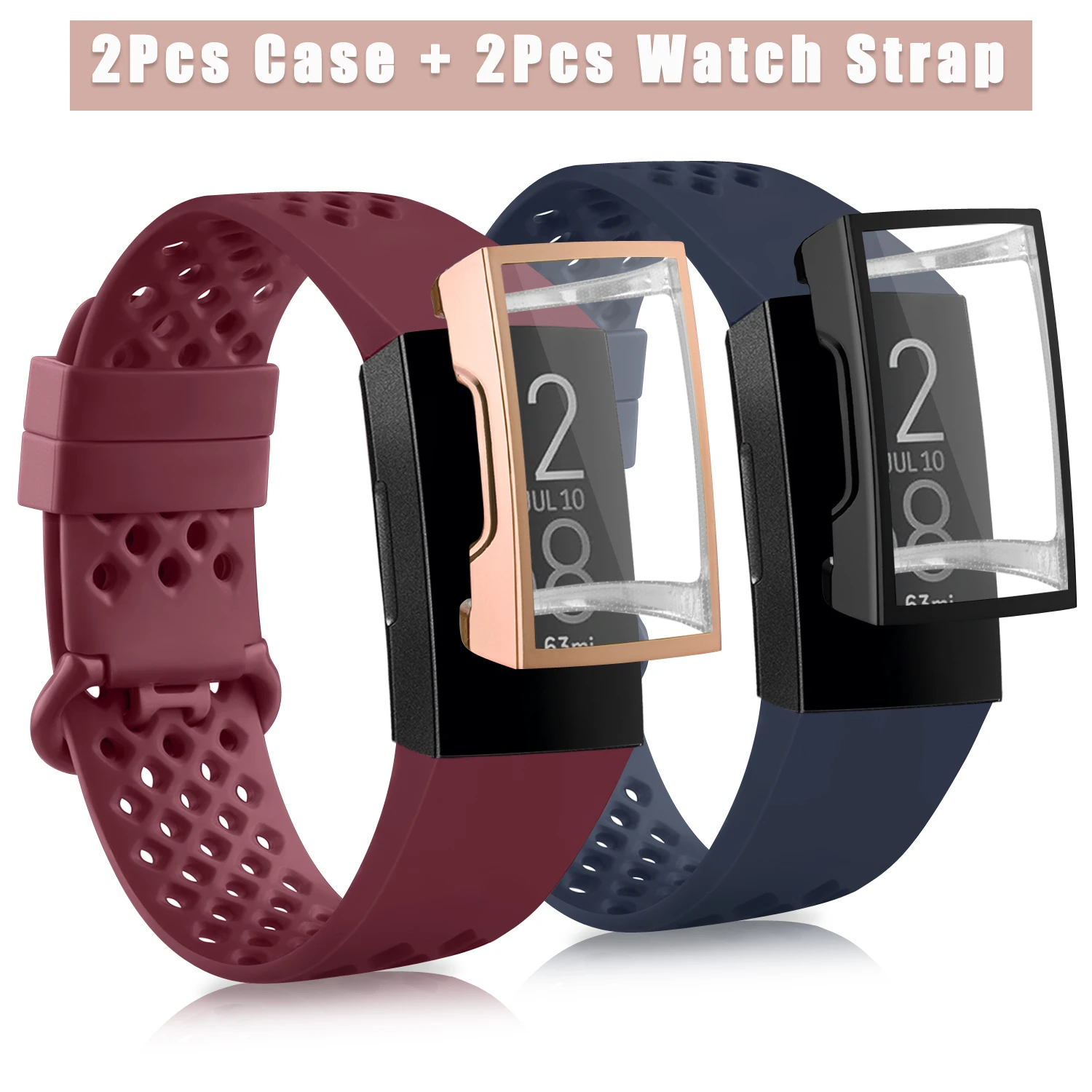 4 in 1 Silicone Band With Case For Fitbit Charge 3 Smart Watch Bracelet Soft TPU Wristband Watchband Case For Fitbit Charge 3