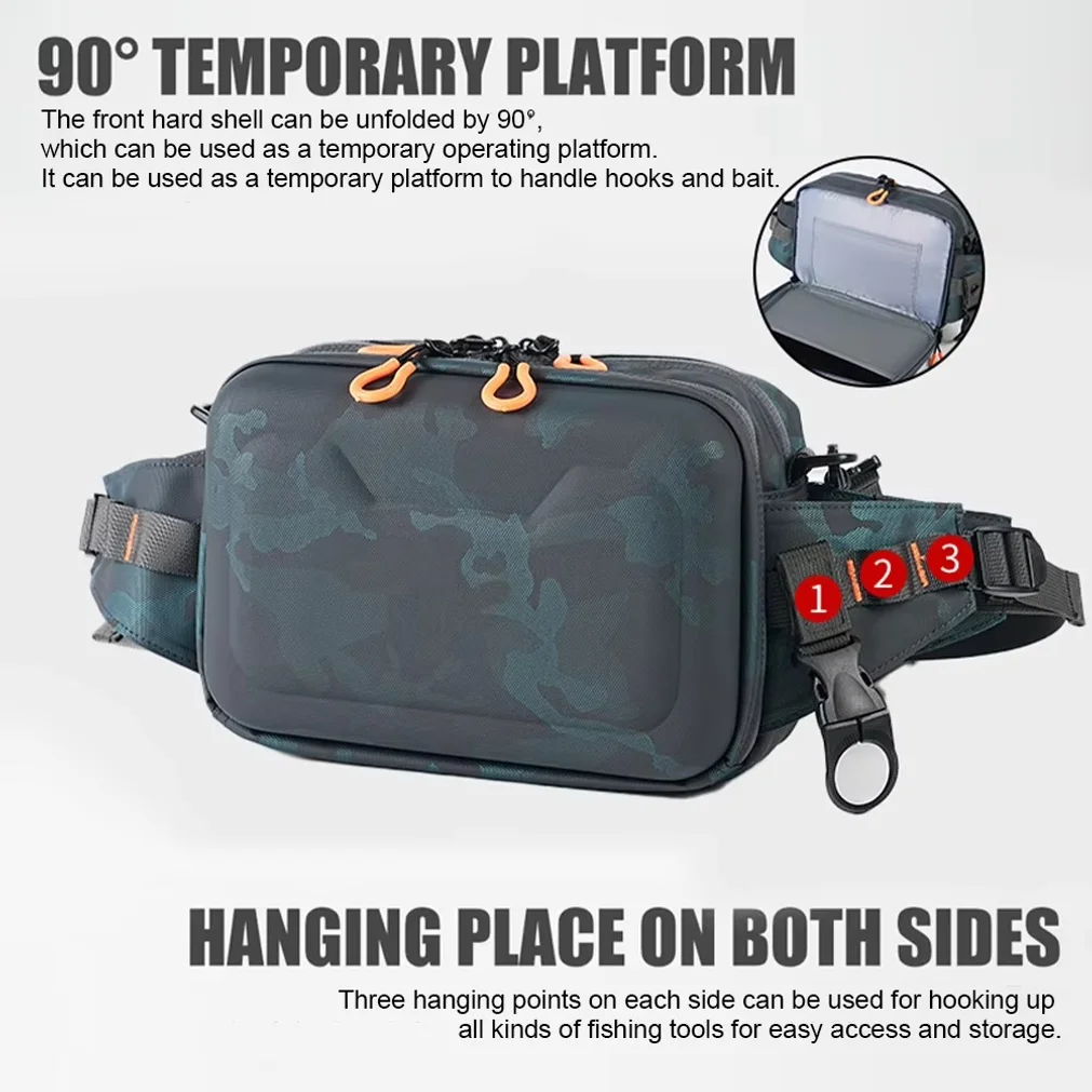 Fishing Bag Waterproof Waist Bag with Adjustable Belt Fishing Fanny Pack for Outdoor Hiking Fishing