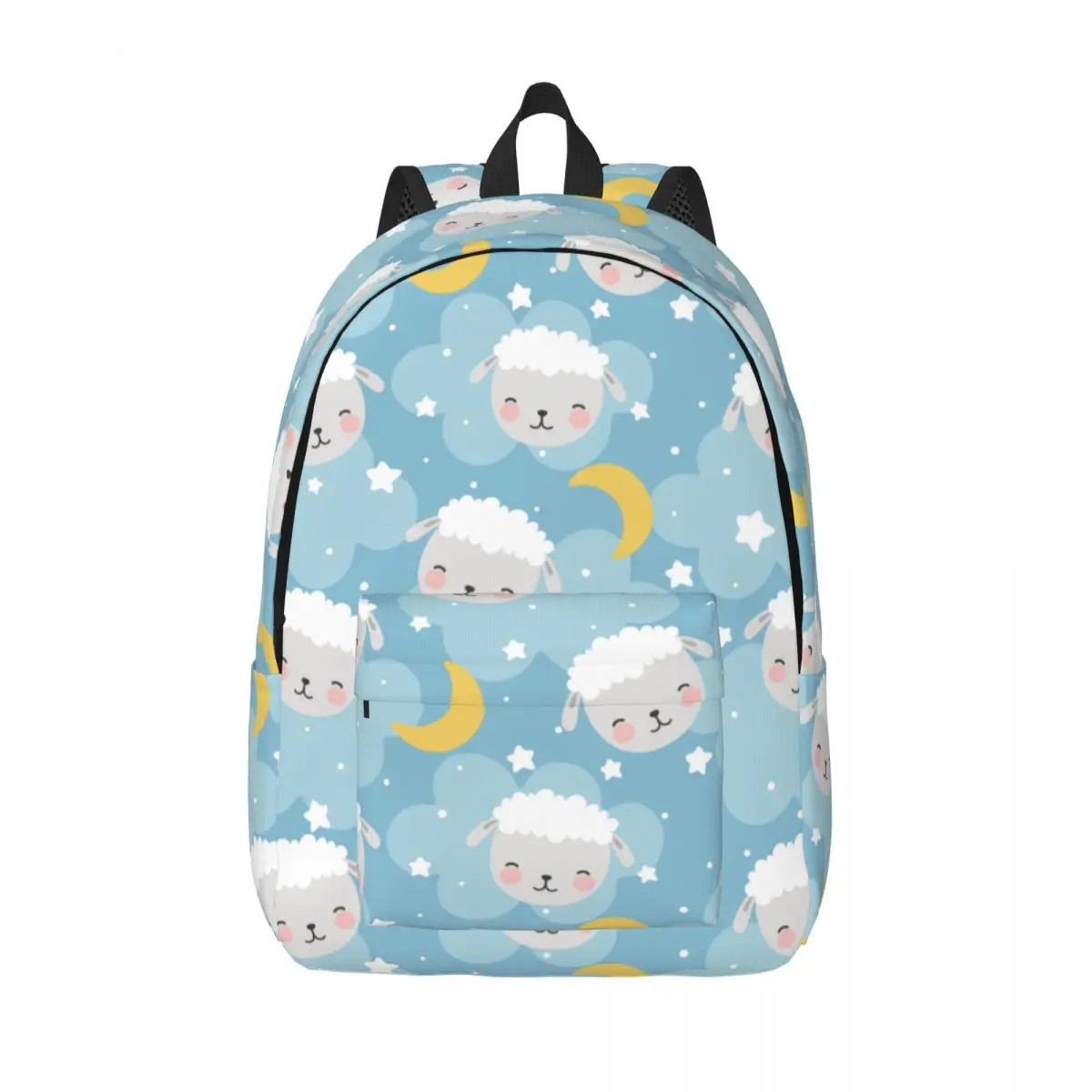 Cartoon Sleeping Sheep Bagpack for Student School Bookbag Sleepy Star Cloud Sheeps Canvas Daypack Elementary High College Hiking