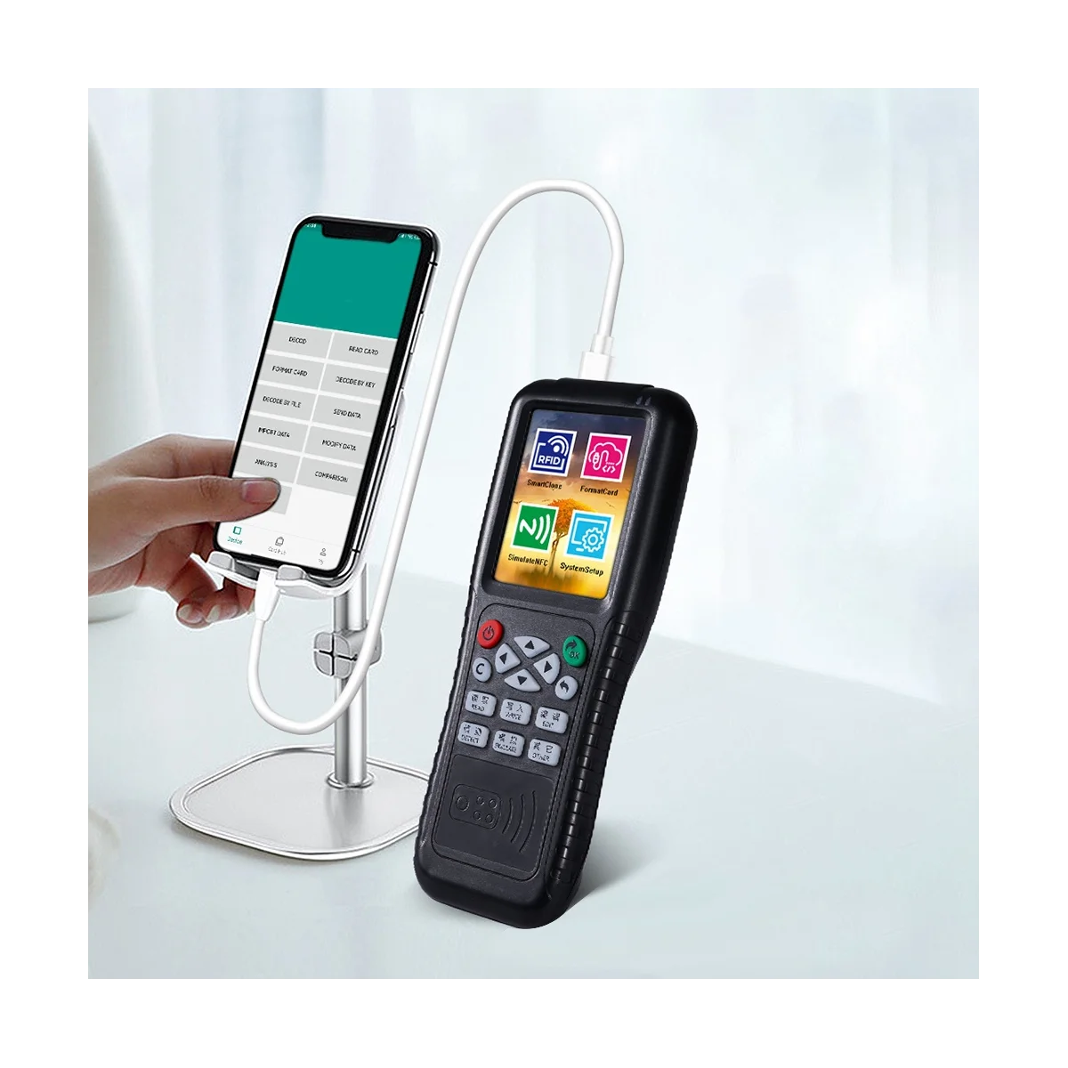 X100 Smart Replicator RFID Badge Clone Copier 13.56Mhz Encryption Decoding Reader 125Khz Card Writer Programmer