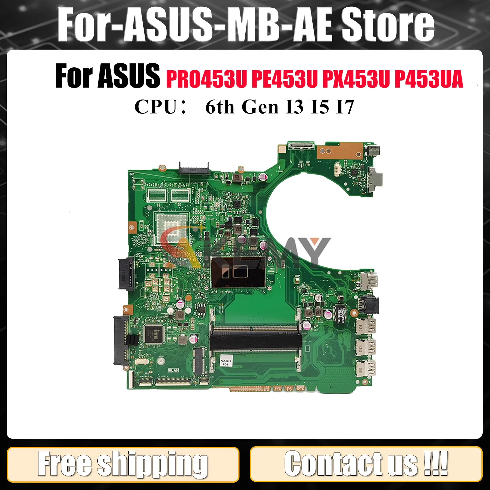 

P453UA Материнская плата для ноутбука ASUS ProArt PX453U P453U P453UA PRO453U P453UJ PE453U Материнская плата с процессором I3 I5 I7 тест ОК быстрая доставка