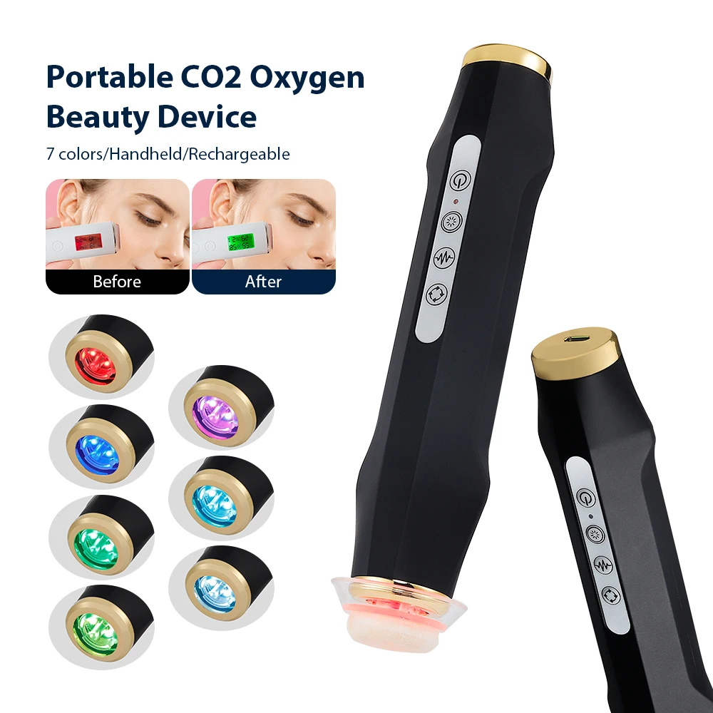 Mini Dispositivo de Belleza SPA para Limpieza Facial con Burbujas de CO2, Masajeador Portátil con Cápsulas de CO2