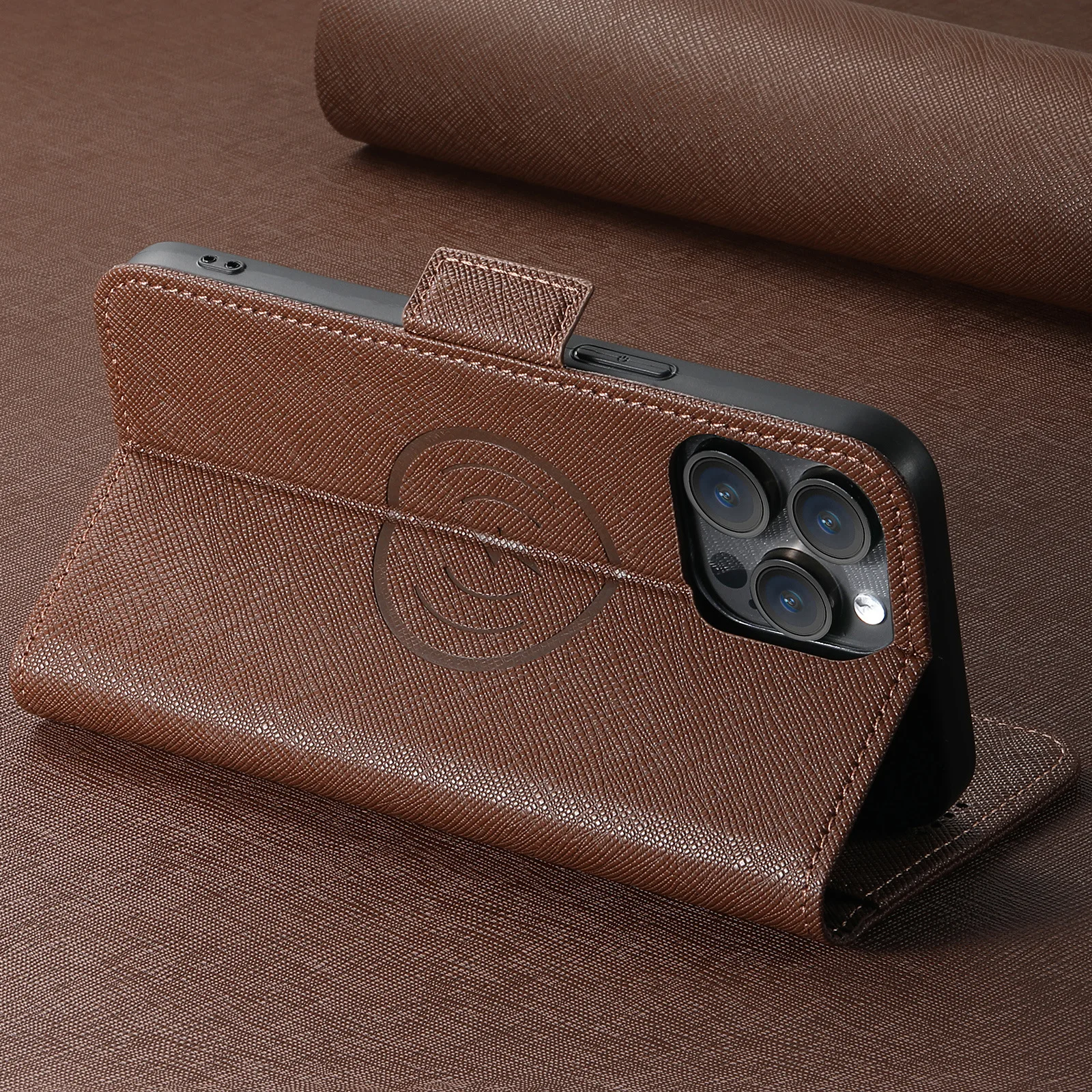 For iPhone 16 15 14 Pro Max 13 12 for Magsafe Kickstand Card Solt Case Wireless Charging Magnetic Leather Wallet Phone Cover