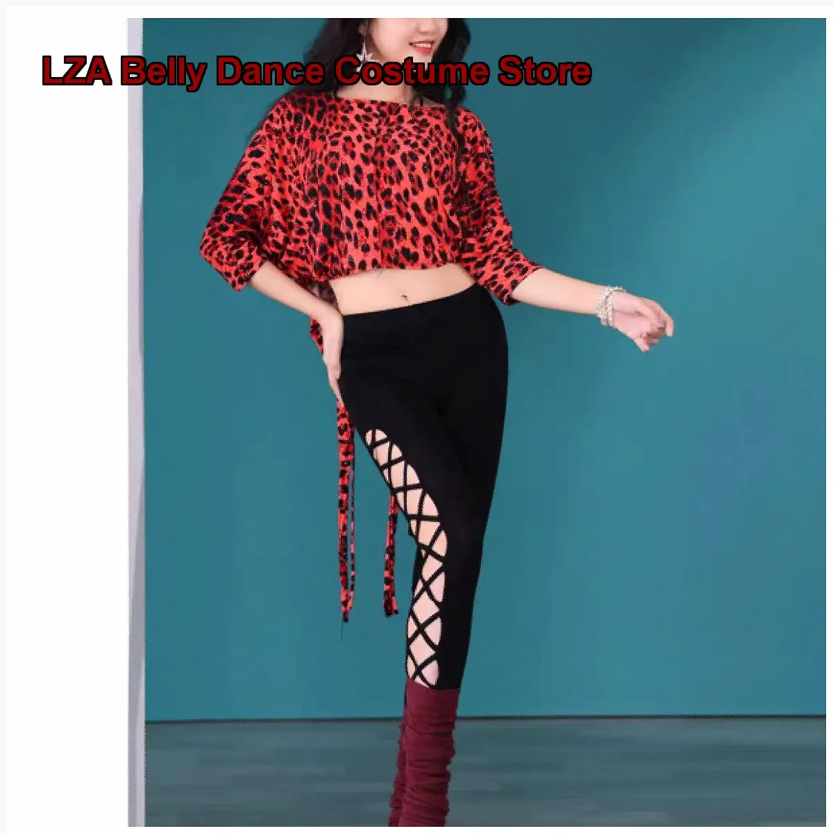 Women's Sexy Leopard Print Pants and Tops for Multiple Wear Options in Dance Practice Class 2025