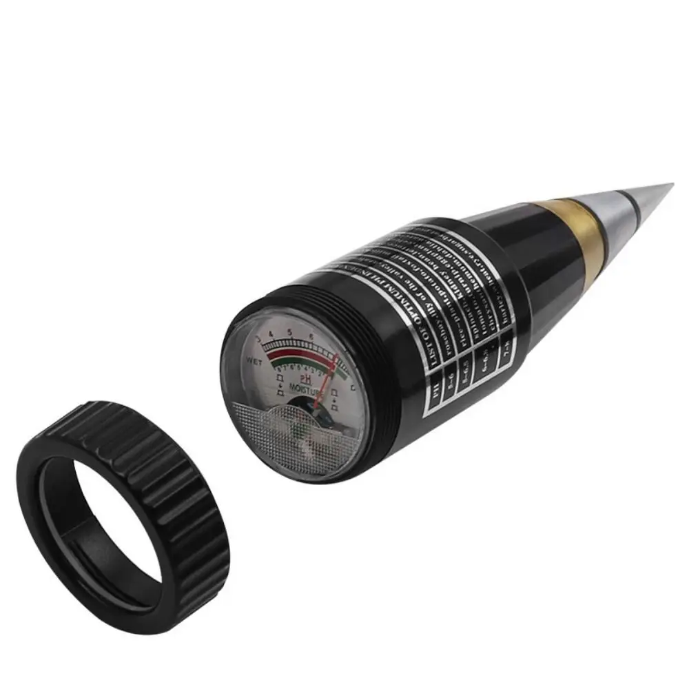 2 in1 Soil Moisture PH Meter Cone Shape 3~8 PH Metal Sensor Probe Metal No Battery Soil Acidity Humidity Tester Field Produce
