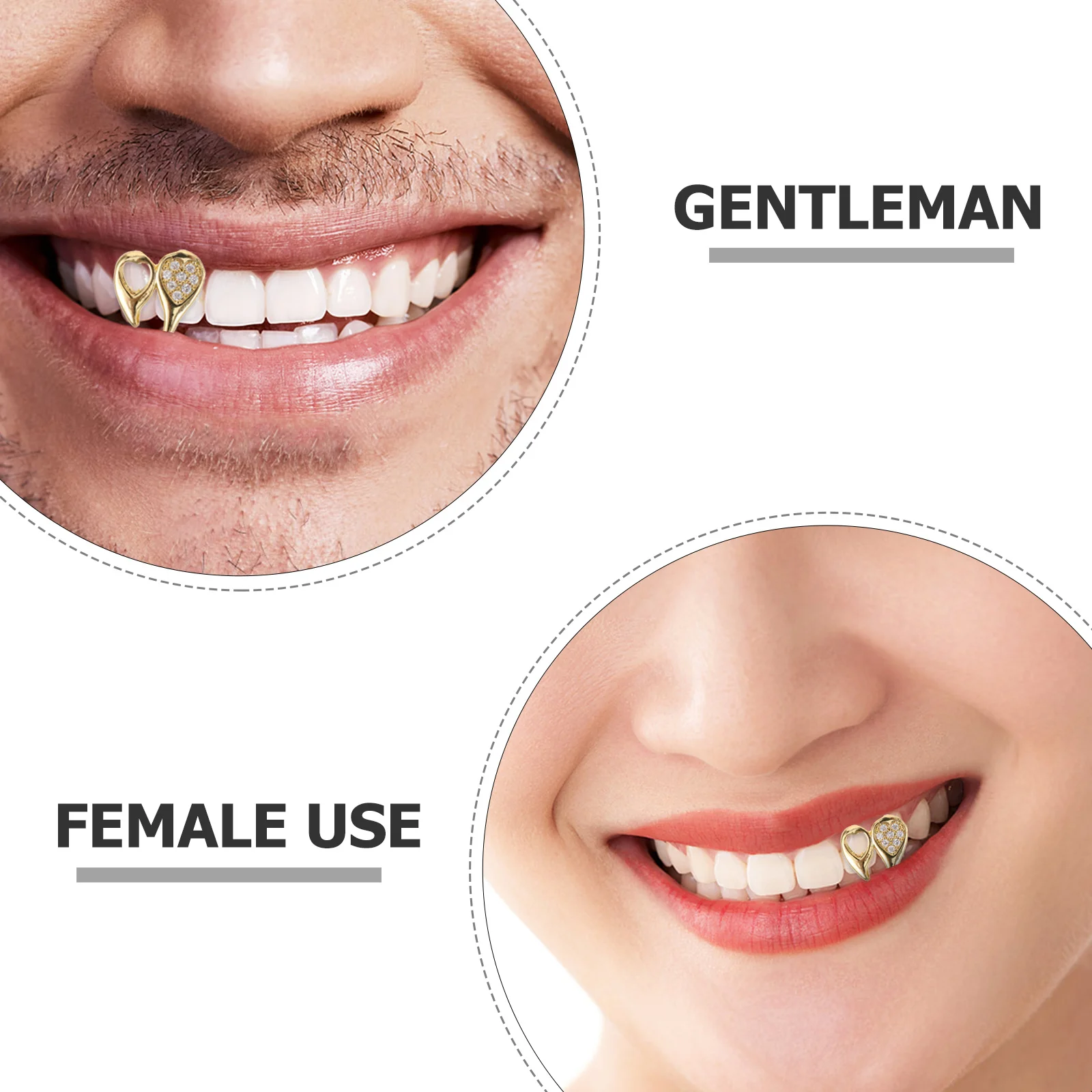 قبعة شواء على شكل قلب علوي مطلية بالذهب مايكرو معبد زركونيا موضة للجنسين شواية أسنان معدنية لعروض حفلات الزفاف #3