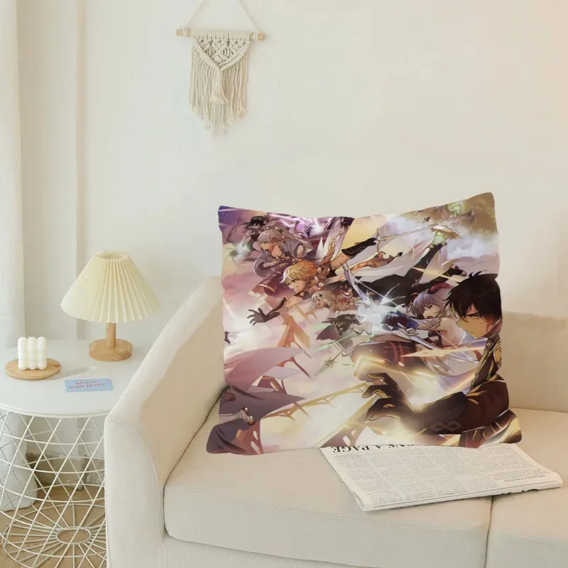 Pillowcase Cushion Cover G-genshin Impact Car Decoration Decorative Cushions for Sofa 50x50 Pilow Covers Hyunjin