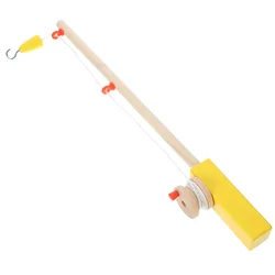 Fishing Rod Hook Pole Wooden Kids Toy Toys Solid Wands Game for Child Toddler Hooks